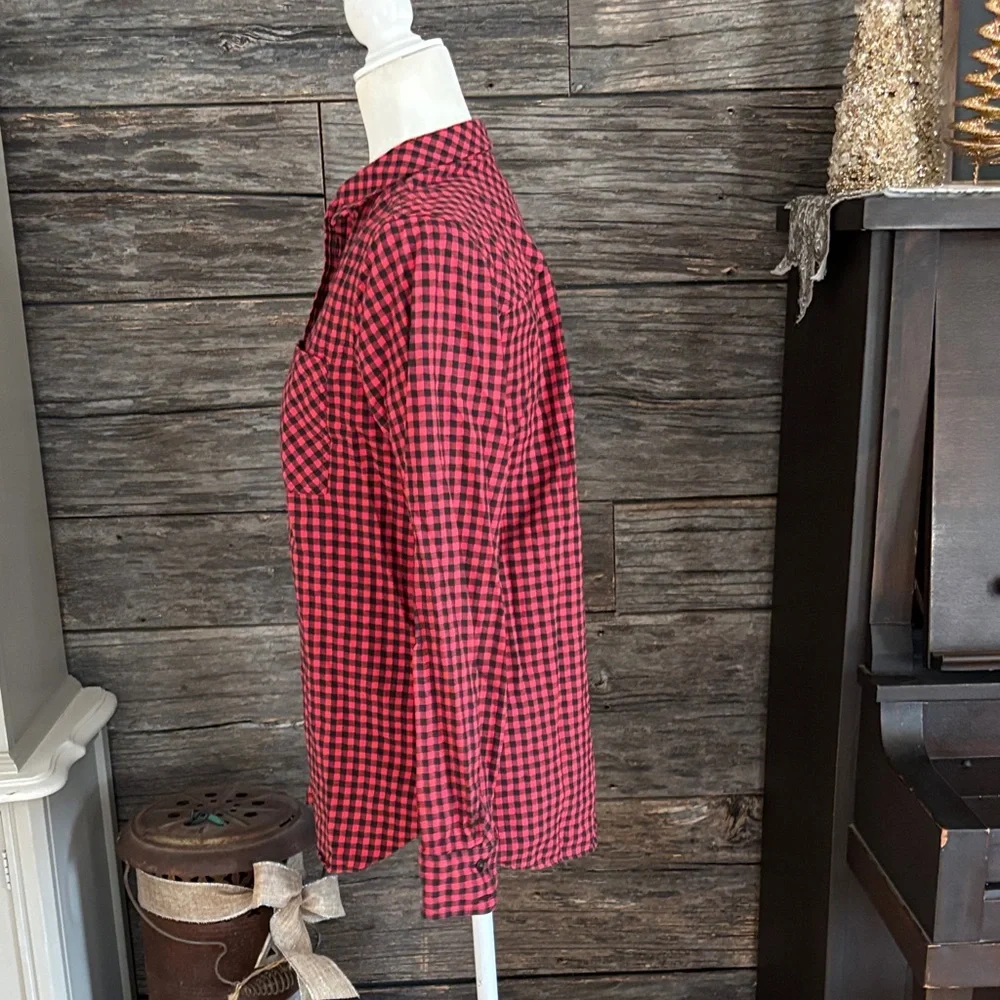 J. Crew Red and Black Checkered Button-Down Shirt - Picture 6 of 10